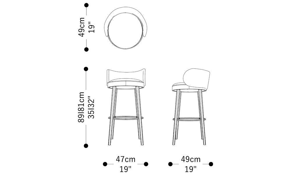 Image of the main dimensions of the product